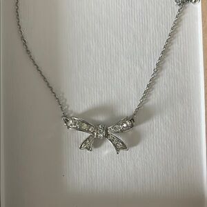 AEO Silver Bow Necklace